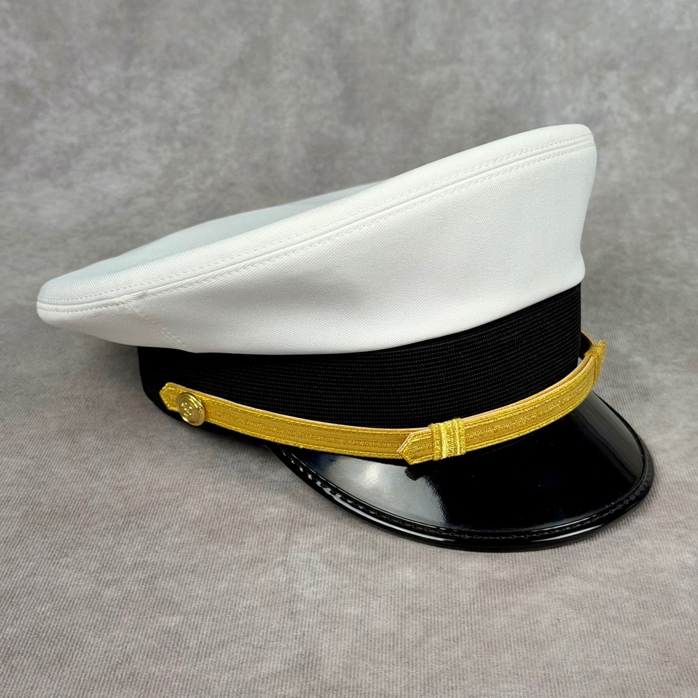 US Marine Corp Enlisted Service Cap Size 6 7/8 Kingform USMC Hat White Black